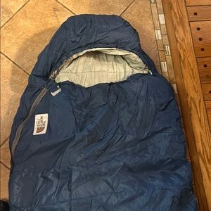The North Face Navy Blue Goose Down Mummy Sleeping Bag For Extreme Cold Weather